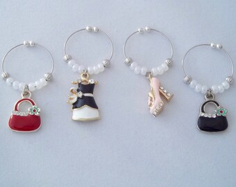 Night on the Town Wine Charms - No Hook - Easy Open - Stocking Stuffer - Unique - Bridesmaid Gift - Best Friend Gift - Girlfriend Gift