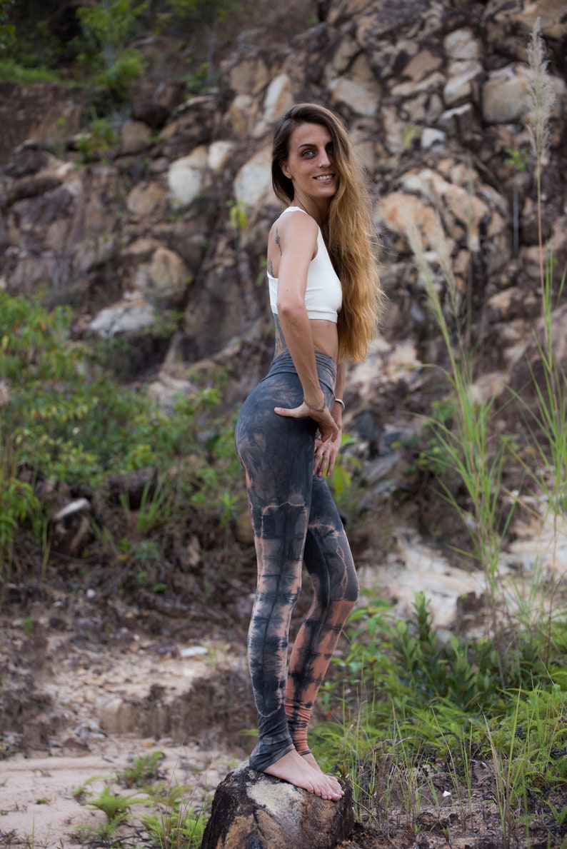 Sustainable Yoga Leggings I Tie dye Leggings I Batik Leggings I Dalto Leggings I Hand Colored Leggings I Ethically made Leggings image 5