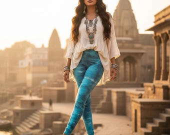 Shiva Moon Tie Dye Leggings: High Waisted Bamboo Yoga Pants