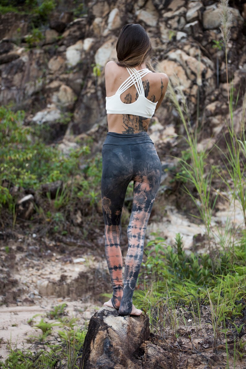 Sustainable Yoga Leggings I Tie dye Leggings I Batik Leggings I Dalto Leggings I Hand Colored Leggings I Ethically made Leggings image 4