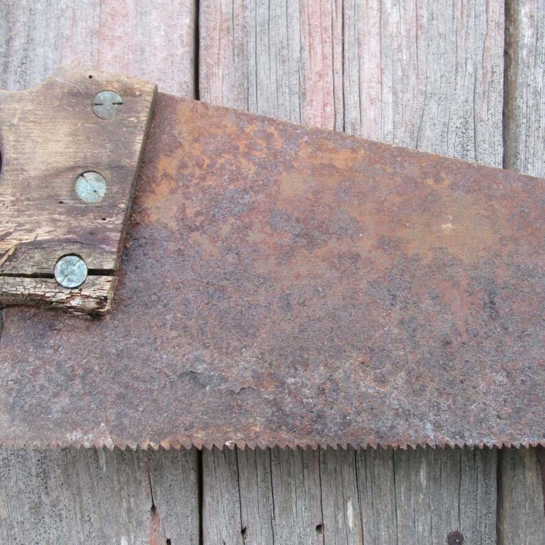 Antique Hand Saw Vintage Tools Display Primitive Decor Etsy