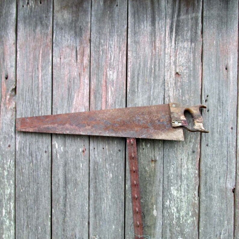 Antique Hand Saw Vintage Tools Display Primitive Decor Etsy
