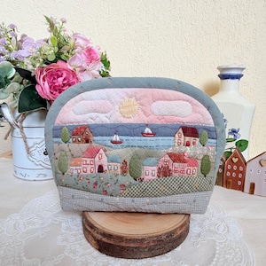 Quilted Patchwork Cosmetic Bag: Japanese Cotton Zipper Pouch