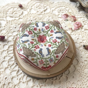 Biscornu Pattern PDF Birds in the garten  Cross stitch pincushion Instant Download PDF Chart