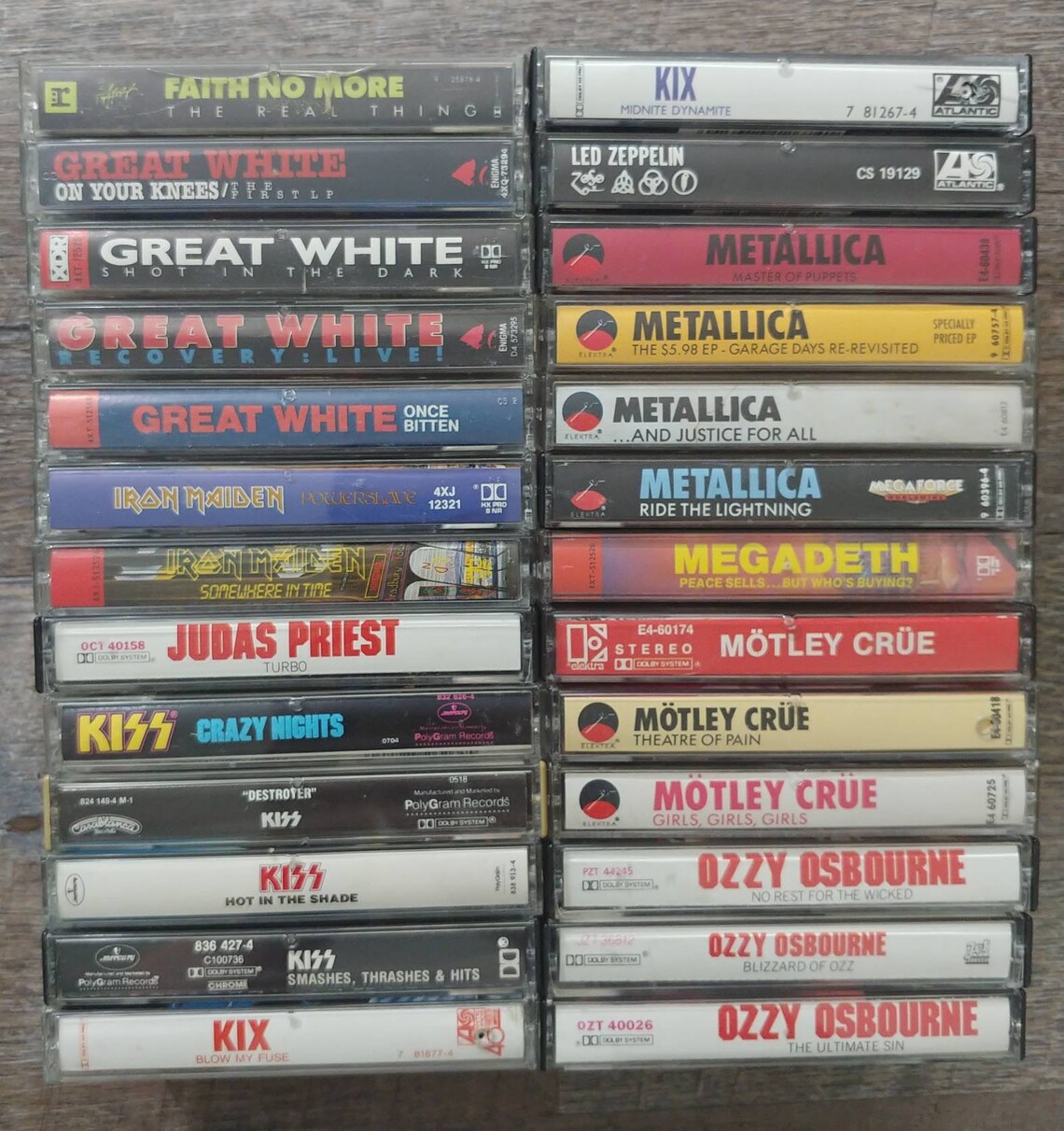 Vintage Cassette Tapes 70s 80s 90s Heavy Metal Glam Metal Etsy