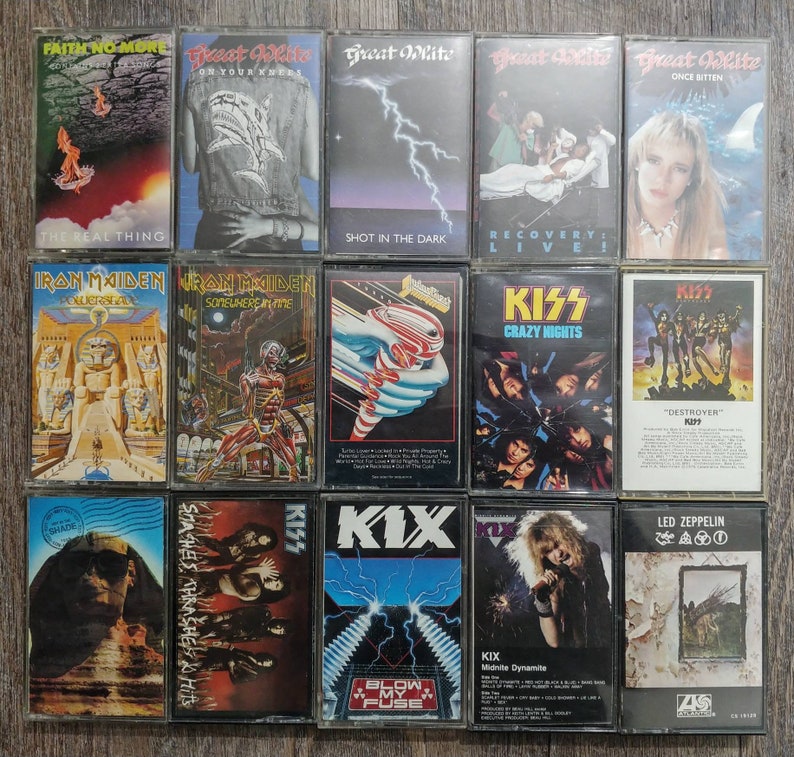 Vintage Cassette Tapes 70s 80s 90s Heavy Metal Glam Metal Etsy