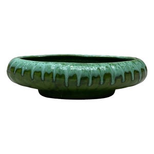 Large Jenkins Pottery oblong drip green glaze indoor planter, Mid Century ceramic pot, Long retro cachepot, Plant decor