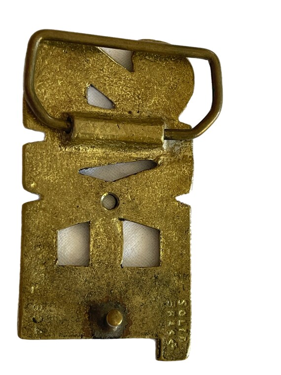 Vintage Texas Ranger Star Brass Belt Buckle