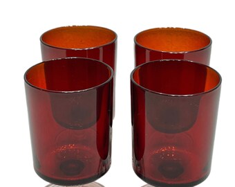 Luminarc France garnet red cordial glasses [Set of 4], French glassware