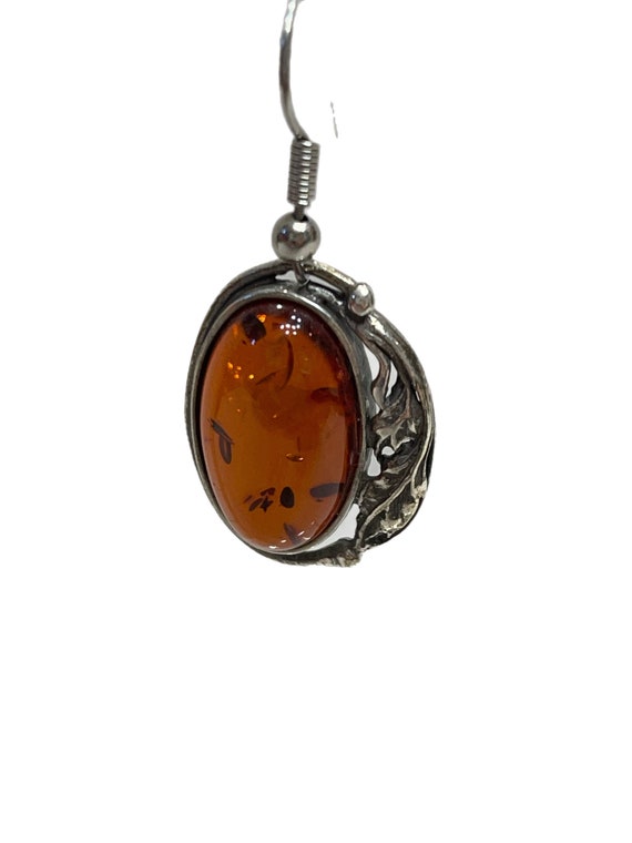 Oval amber dangle earrings - image 3