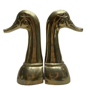 Brass duck head bookends