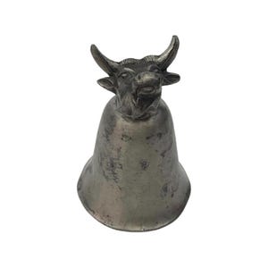 Bull pewter shot glass, Vintage longhorn jigger, Rodeo barware, Country drinkware, Farmhouse shot holder, Rustic ranch hand shot cup