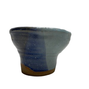 Handmade blue and light blue glaze pottery bowl