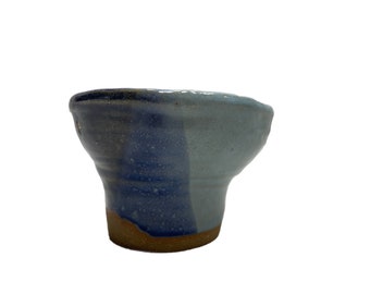 Handmade blue and light blue glaze pottery bowl