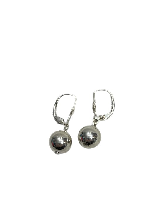 Sterling dangle ball earrings