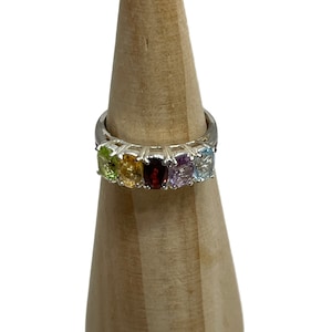 Sterling multi-stone ring Size 7.25