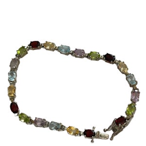 Sterling multi-stone tennis bracelet