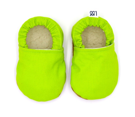 Lime Soft Sole Baby Shoes Baby Booties Solid Colour Plain Etsy