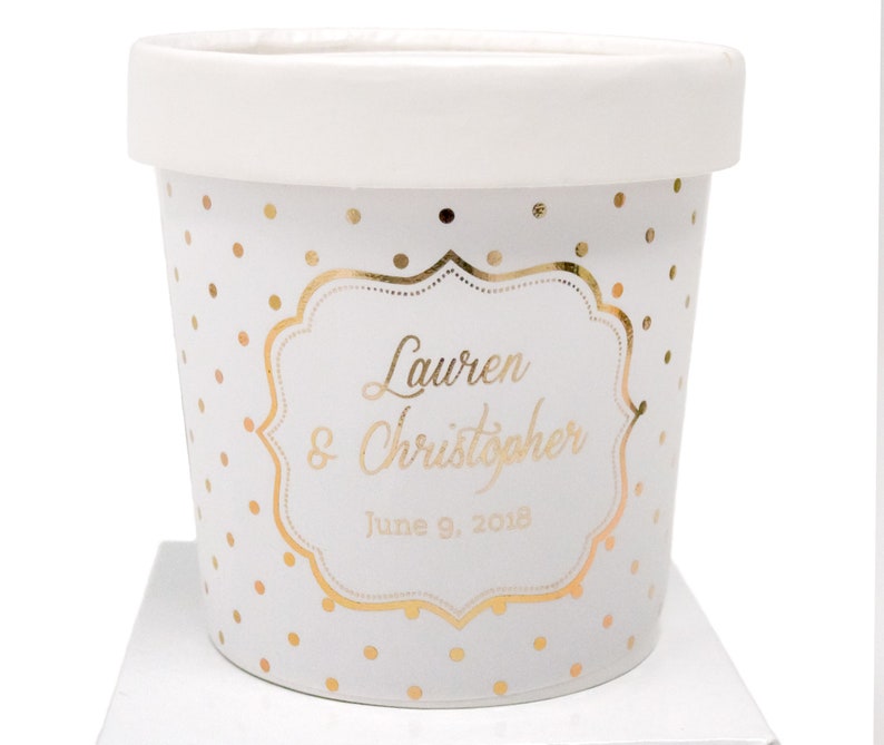 Custom Mini Ice Cream Containers Metallic Foil Set of 24 Etsy