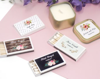 Personalized Floral Garden Match Boxes (set of 50)