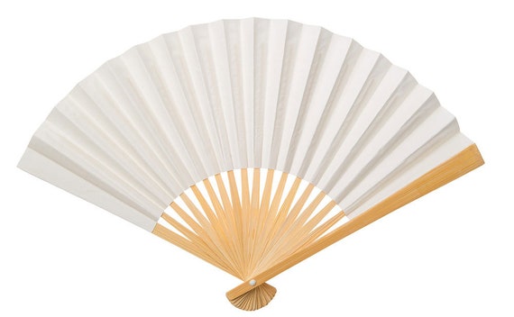 white hand fans wedding