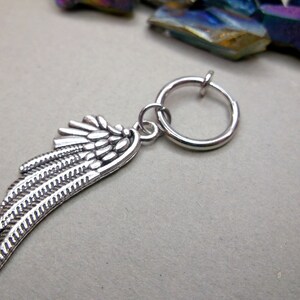Silver Wing Clip-on Earring: Non Pierced Amulet