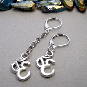 One men earring silver aum earring om dangle ohm earring men om yoga  zen yoga dangle men yoga om symbol yoga earring meditation dangle