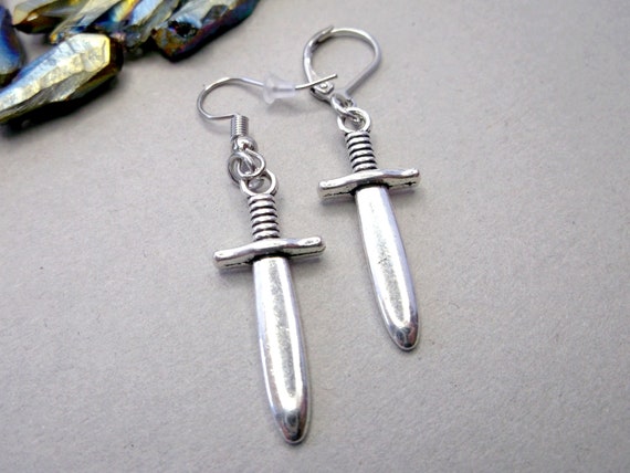 ONEFINITY Orecchini Pendenti A Spada E Croce Gotica In Argento Sterling 925 - Unisex, Ipoallergenici - 6