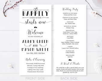 marriage programs etsy