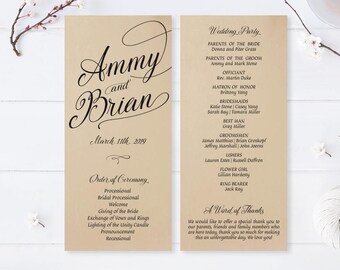Wedding Programs Printed Etsy