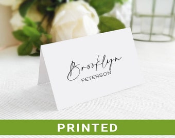 Wedding Place Cards PRINTED with meal choice icons   Wedding Name Cards   Folded Seating Cards   Wedding place names   Table Place Cards