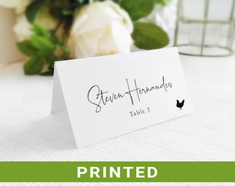 Wedding place cards with meal choice | Table seating cards | Personalized tent cards | Wedding name card | folded name place cards