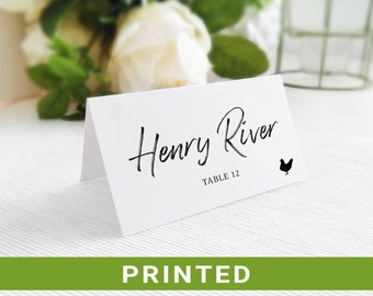 Flat or Folded Wedding Place Cards PRINTED