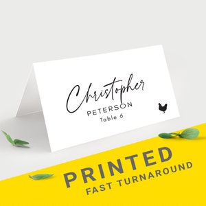 Seating place cards Wedding place names with food icons  Placement cards folded Wedding name tags Guest name cards
