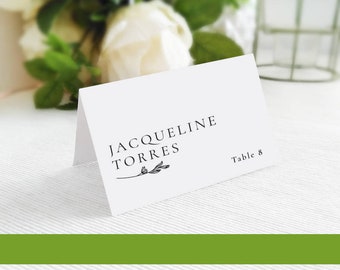 Rustic place cards with fold   wedding place cards printed   Table name cards   Name place cards   Wedding seating card