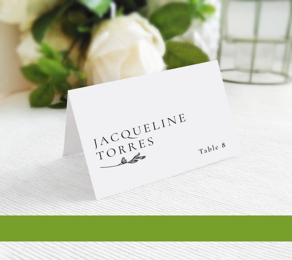 Wedding place cards with names printed discount