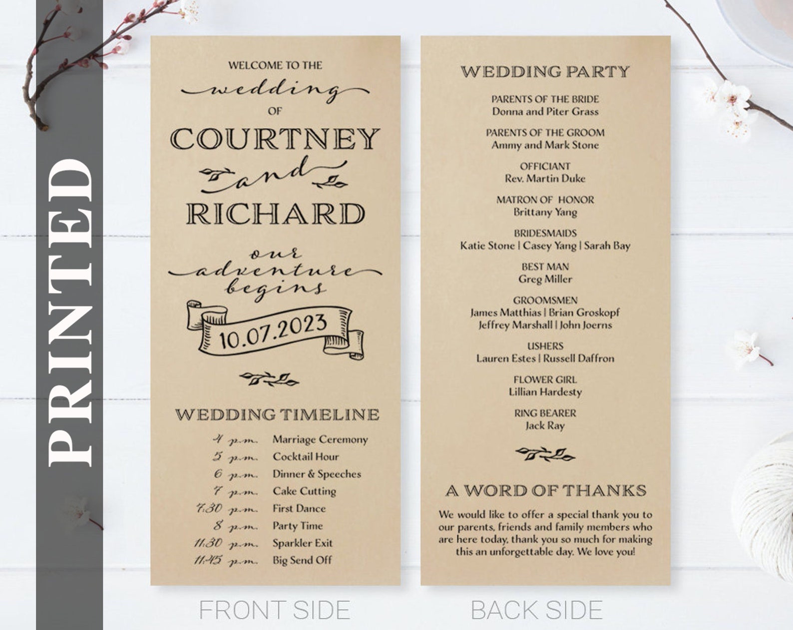 Cheap Wedding Programs With Wedding Day Timeline Simple Etsy
