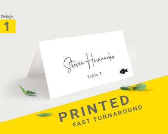 Folded or Flat Place cards, Wedding Name Cards, Printed Guest Names