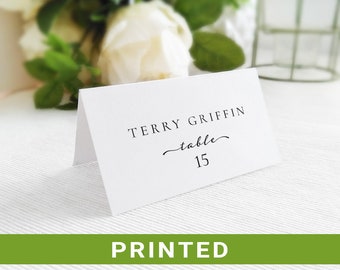 Modern wedding place cards with meal choice icons  Table seating card  Personalized place cards  PRINTED escort cards  FAST turnaround