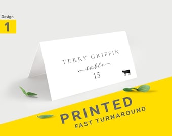 Personalized wedding place cards with meal choice | Table name cards tented | Custom placement cards | dinner cards | Table place Cards