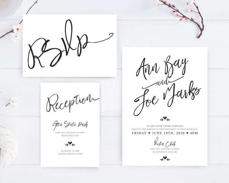 Printed Cheap Wedding Invitations Packs Printed On Premium Etsy