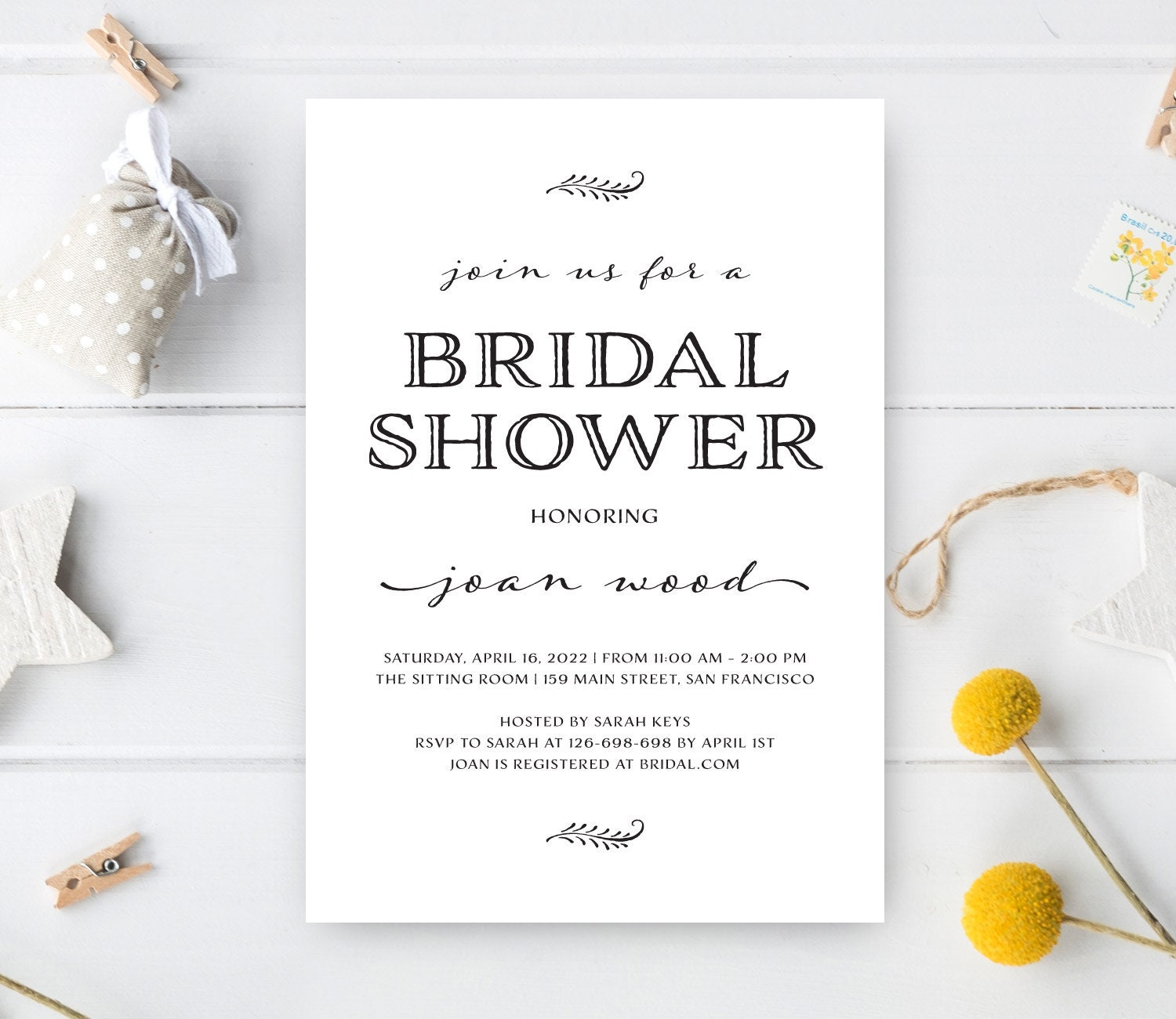 PRINTED Cheap bridal shower invitations printed on kraft Etsy