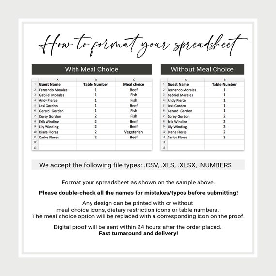 personalized seating cards