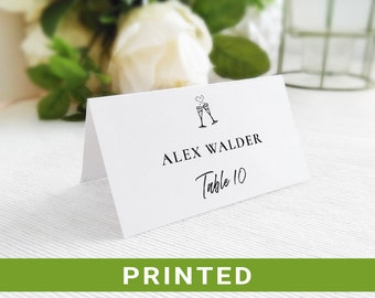 New Year Place Cards    Holiday Christmas Seating Name Card   Folded Tent Setting Cards for Winter Wedding Party   FAST Turnaround