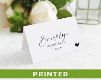 Personalized Wedding Place Cards, Printed Guest Name Tags