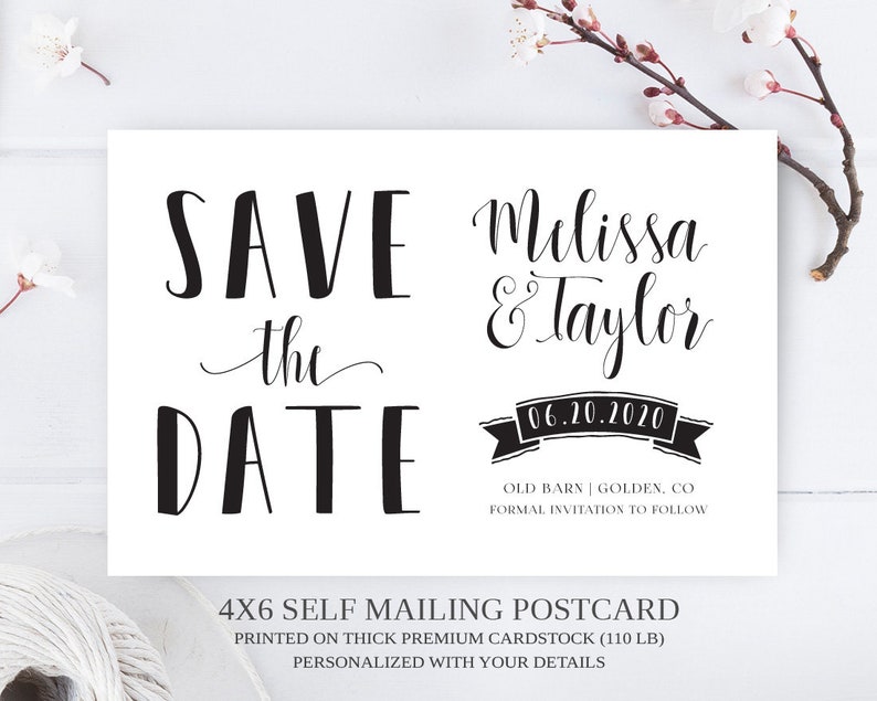 PRINTED Cheap save the date postcards printed on premium | Etsy
