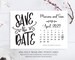 PRINTED | Calendar save the date postcard printed on premium card stock paper | Wedding save the dates 