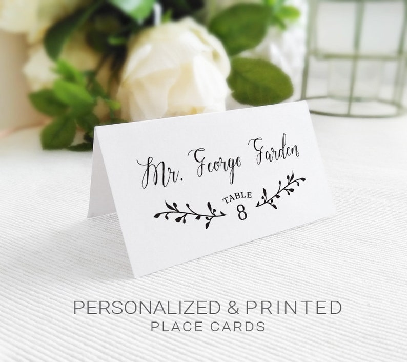 Personalized place cards with fold wedding place cards Etsy