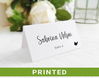 Wedding escort cards   Personalized folded place cards wedding   Guest name cards printed on premium paper