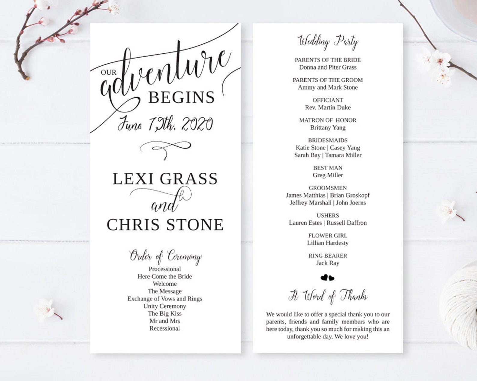 PRINTED / Cheap Wedding Programs / Elegant wedding program / Etsy
